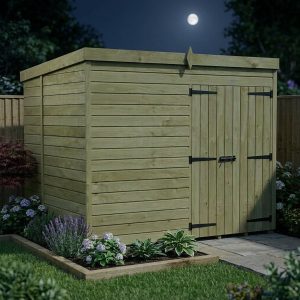 8 x 6 Pent Shed (Double Door, No Windows)