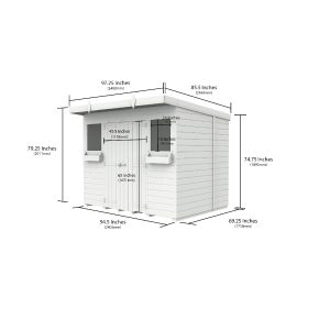 8 x 6 Pent Summer Shed