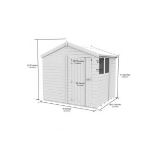 8x7 Apex Composite Shed (Single Door, No Windows)