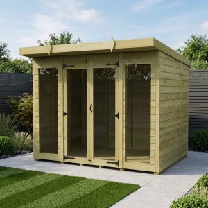 8 x 7 Pent Summer House (Full Height Window)