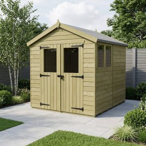8 x 8 Apex Shed (Double Door, With Windows)
