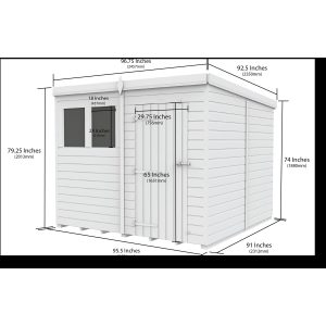 8x8 Composite Pent Security Shed