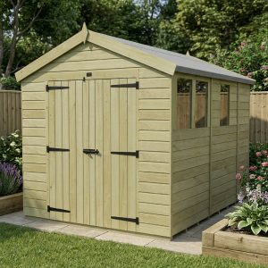 8 x 9 Apex Shed (Double Door, With Windows)