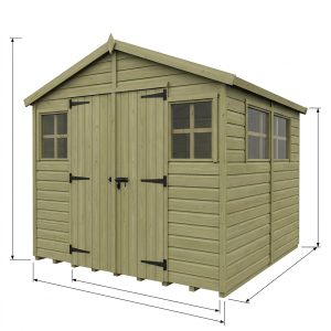 8 x 9 Apex Security Shed (Single Door)