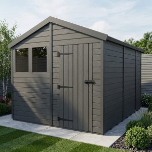 9x10 Apex Composite Shed (Single Door, With Windows)