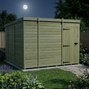 9 x 10 Pent Shed (Single Door, No Windows)