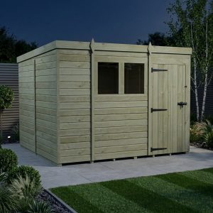 9 x 10 Pent Shed (Single Door, With Windows)