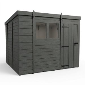 9x10 Pent Composite Shed (Single Door, With Windows)