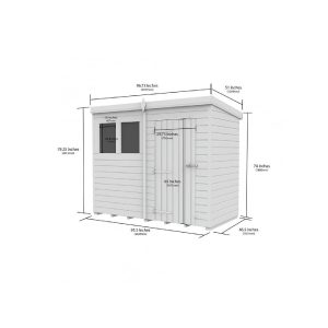 9 x 4 Pent Shed (Double Door, No Windows)
