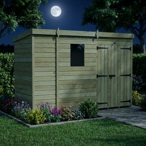 9 x 4 Pent Shed (Double Door, With Windows)