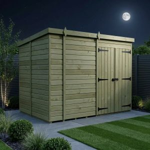 9 x 6 Pent Shed (Double Door, No Windows)