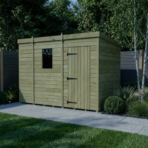 9 x 6 Pent Shed (Single Door, With Windows)