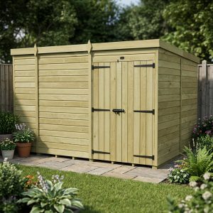 9 x 7 Pent Shed (Double Door, No Windows)