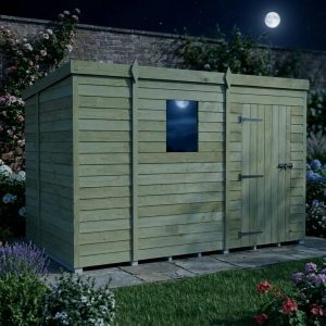 9 x 7 Pent Shed (Single Door, With Windows)