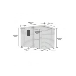 9x7 Pent Composite Shed (Single Door, No Windows)