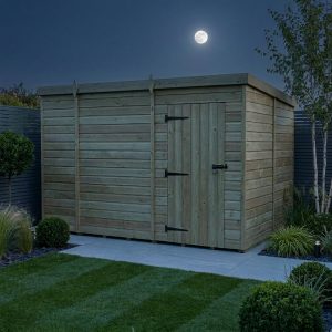 9 x 8 Pent Shed (Single Door, No Windows)
