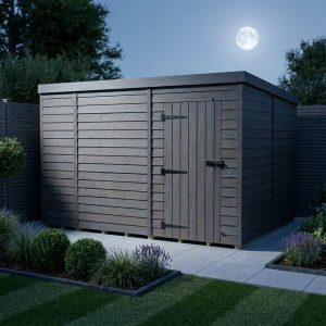 9x8 Pent Composite Shed (Single Door, No Windows)