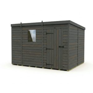 9x8 Pent Composite Shed (Single Door, With Windows)