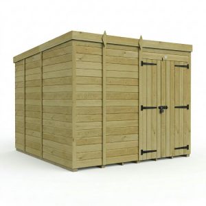9 x 9 Pent Shed (Double Door, No Windows)