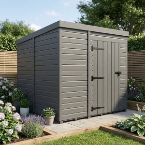 9x9 Pent Composite Shed (Single Door, No Windows)