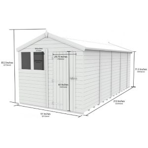 8 x 18 Apex Shed (Double Door, No Windows)
