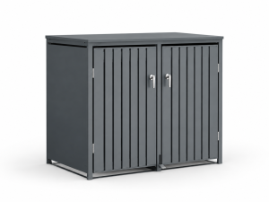 Anthracite Double Wheelie Bin Cover – Galvanised Steel