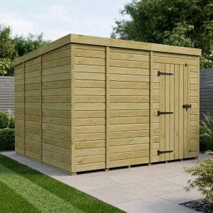 9 x 9 Pent Shed (Single Door, No Windows)