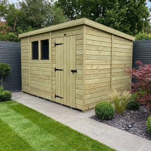10 x 8 Pent Shed (Single Door, With Windows)