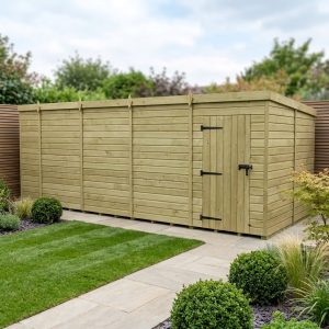 18 x 8 Pent Shed (Single Door, No Windows)