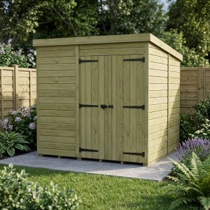 8 x 10 Pent Shed (Double Door, No Windows)