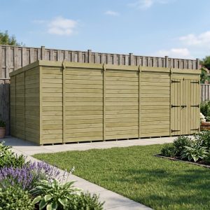 18 x 9 Pent Shed (Double Door, No Windows)