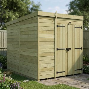 6 x 8 Pent Shed (Double Door, No Windows)