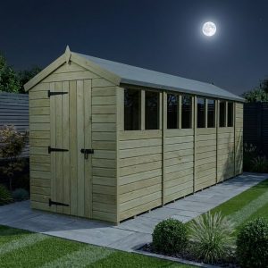 5 x 18 Apex Shed (Single Door, With Windows)