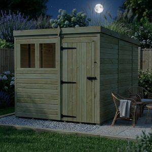 7 x 10 Pent Shed (Single Door, With Windows)