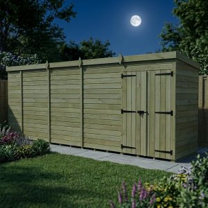 19 x 4 Pent Shed (Double Door, No Windows)