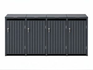 Anthracite Quad Wheelie Bin Cover – Galvanised Steel