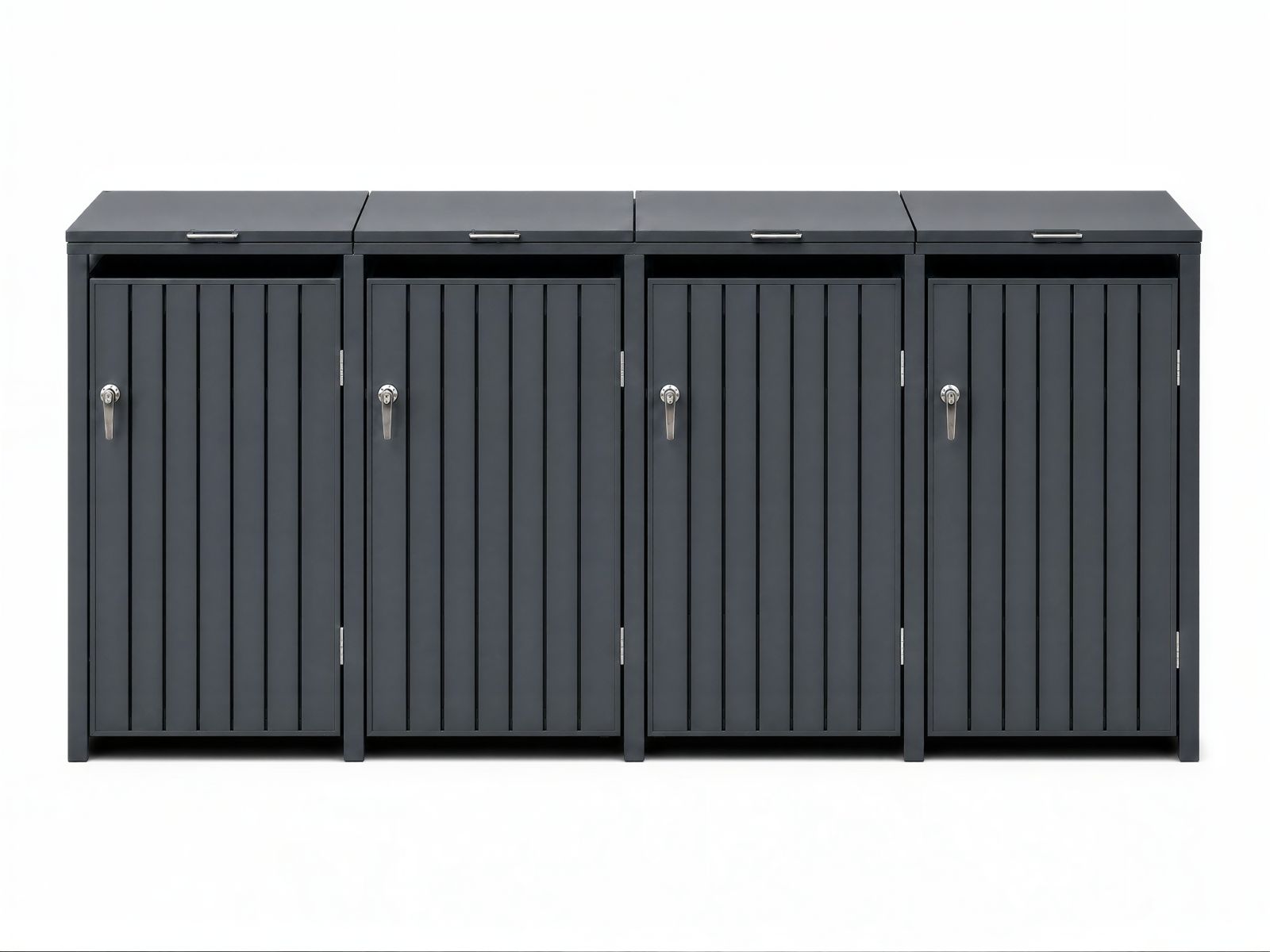 Anthracite Quad Wheelie Bin Cover – Galvanised Steel
