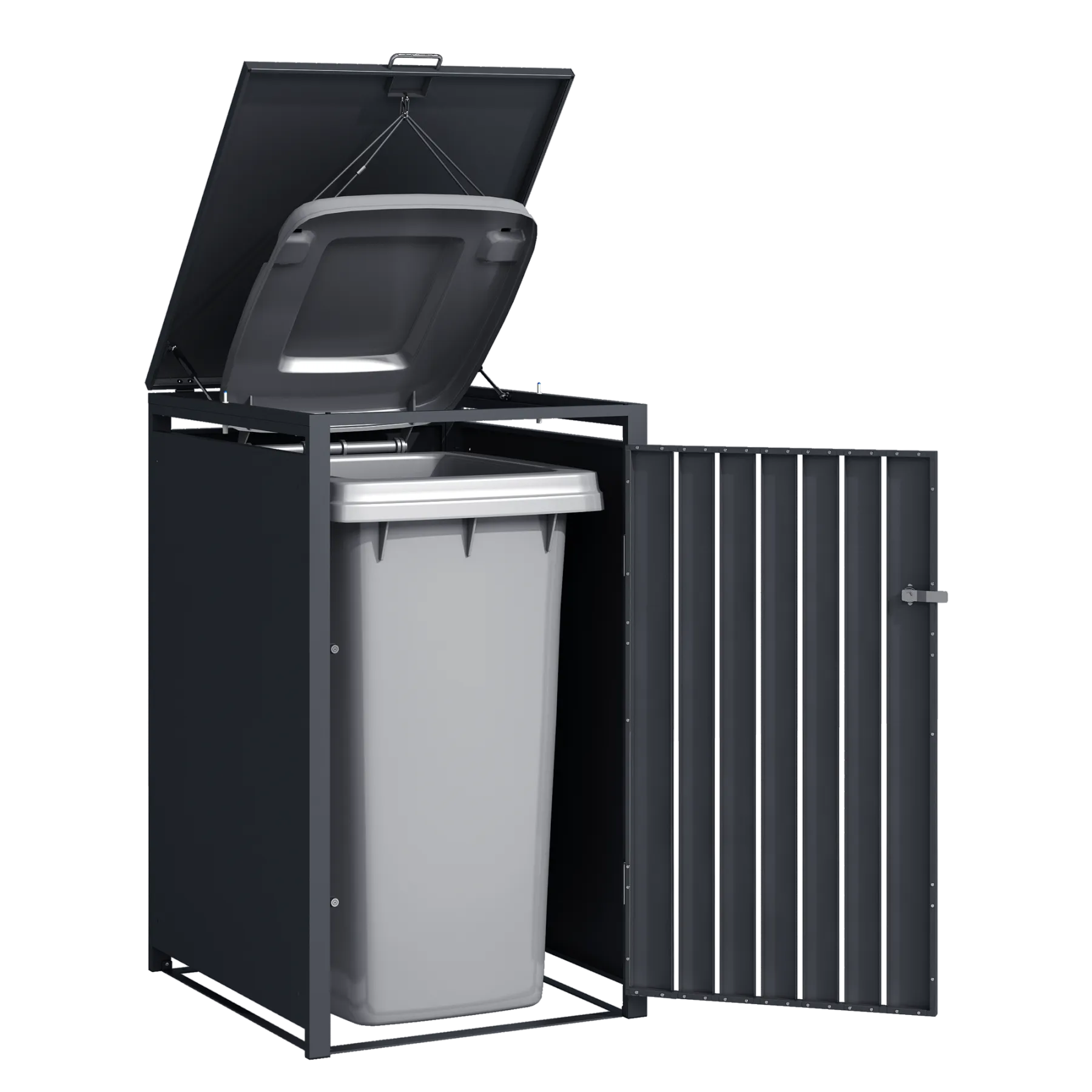 Anthracite Single Wheelie Bin Cover – Galvanised Steel - Image 3