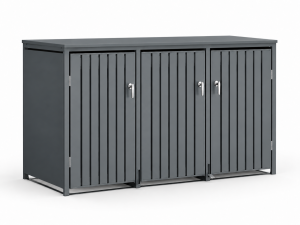 Anthracite Triple Wheelie Bin Cover – Galvanised Steel