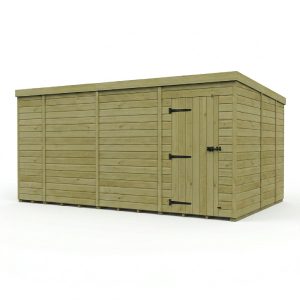 14 x 9 Pent Shed (Single Door, No Windows)