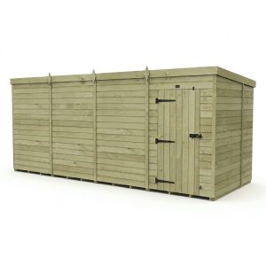 16 x 7 Pent Shed (Single Door, No Windows)