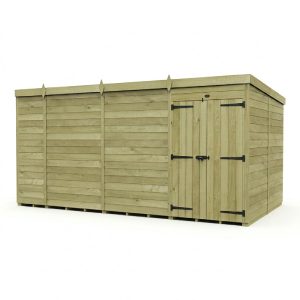 13 x 7 Pent Shed (Double Door, No Windows)